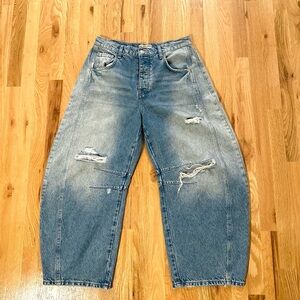 We The Free Good Luck Mid-Rise Barrel Jeans